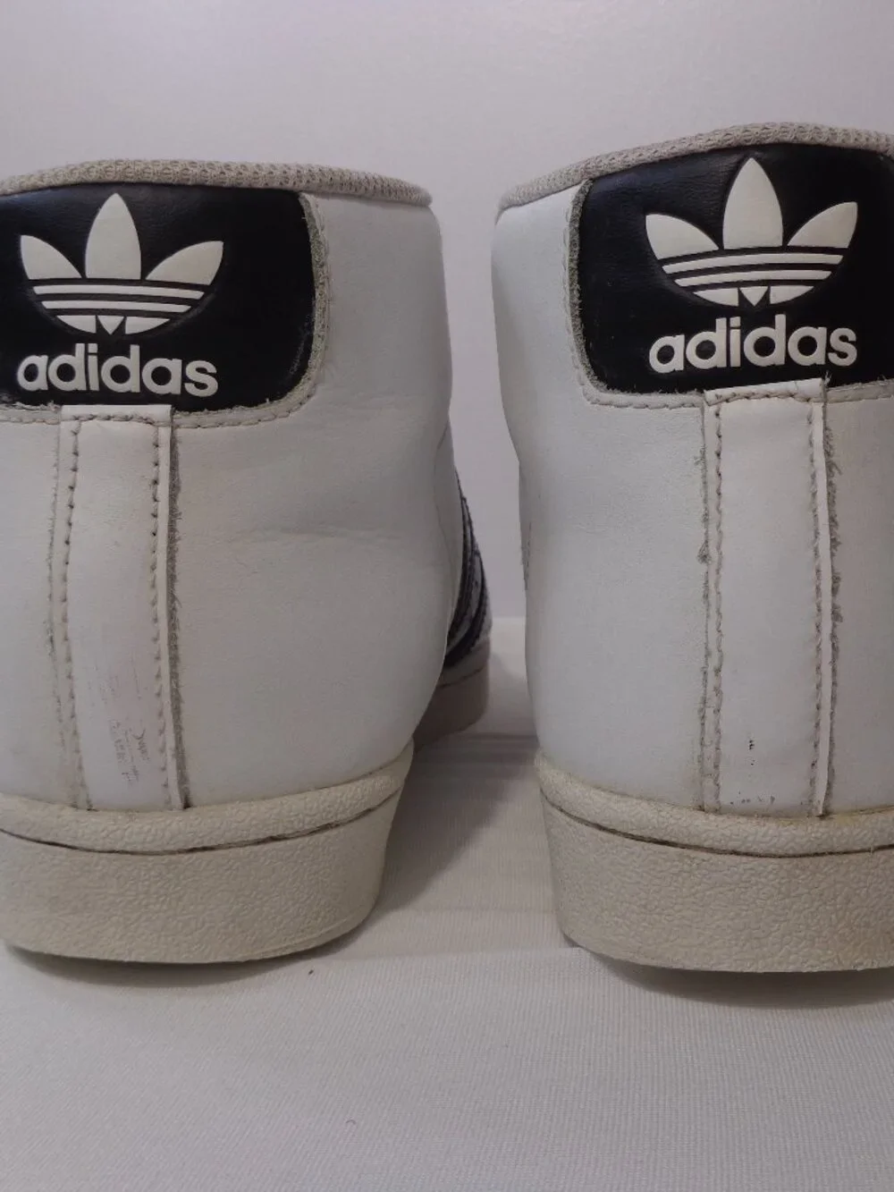 Adidas Pro Model High Top Sneakers White‎ Black Shell Toe Men's Shoes Sz 7